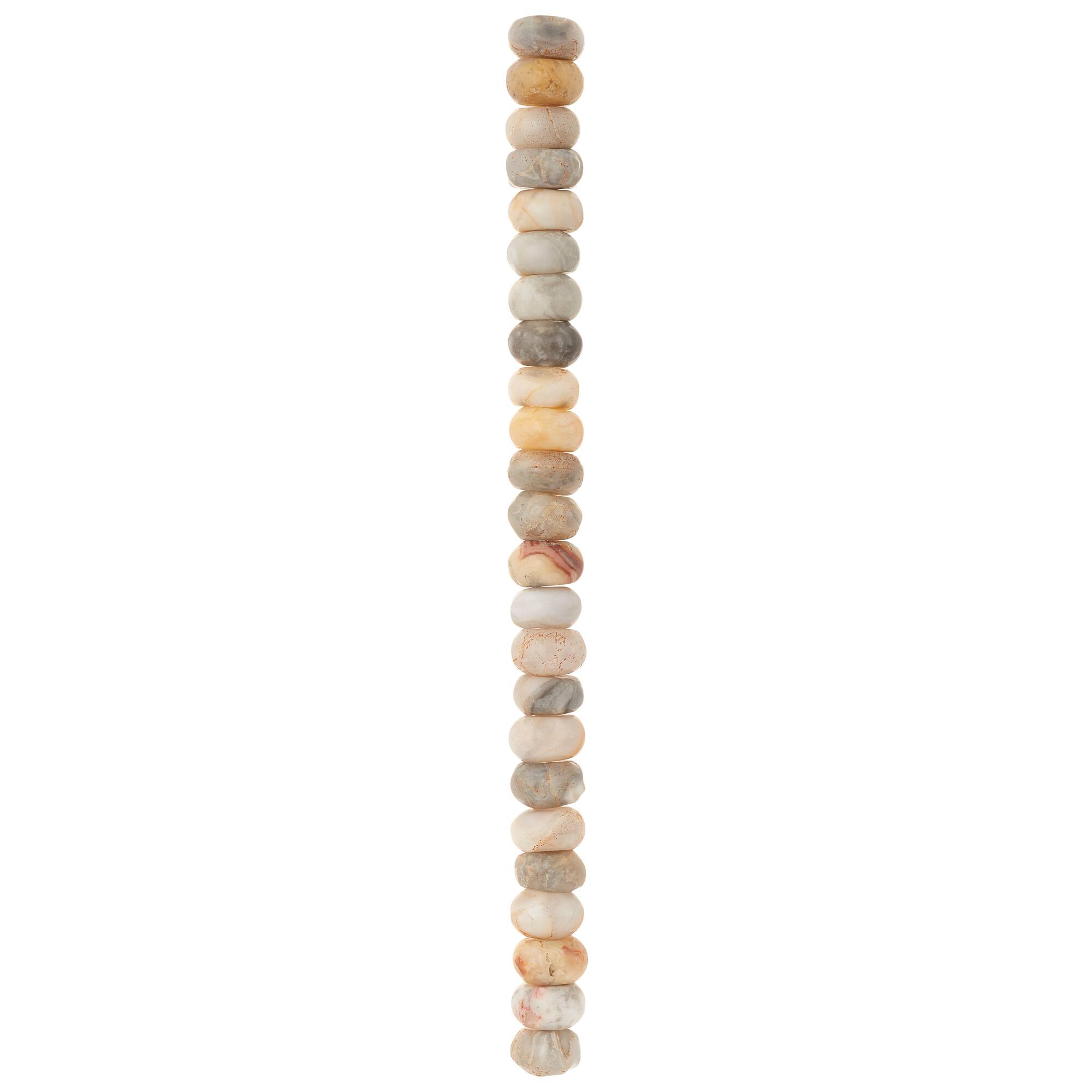 Amber Crazy Lace Agate Rondelle Beads, 10mm by Bead Landing™